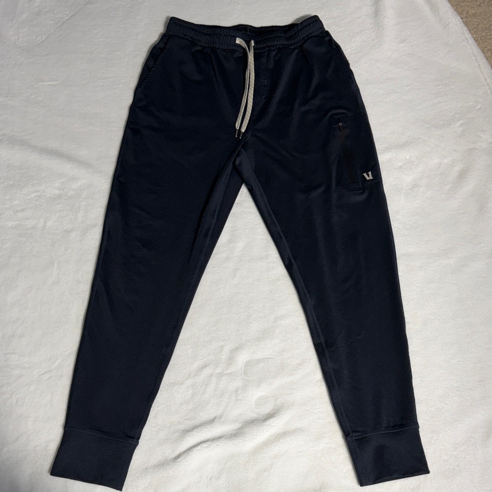 Vuori Men’s Navy Drawstring Joggers with Zippered Pocket Sunday Performance